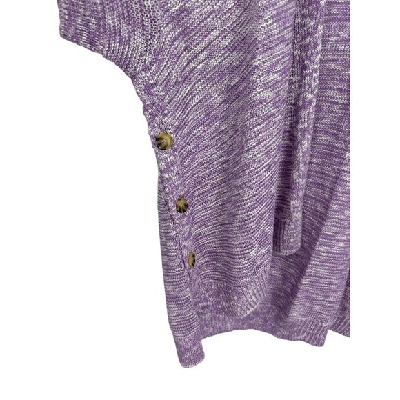 Lane Bryant Purple & White Open Front Cardigan With Button Detail Size 22/24 - Picture 2 of 9